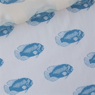 Afbeelding van Fish - Cotton Lawn - Heel zacht Rose & Blauw