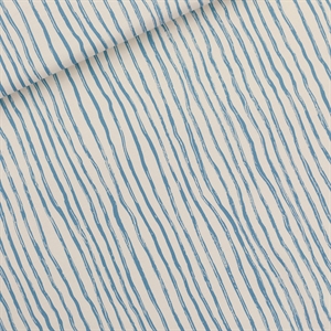 Picture of Wiggly Verticals - Blauw - M - French Terry - Papyrus Crème